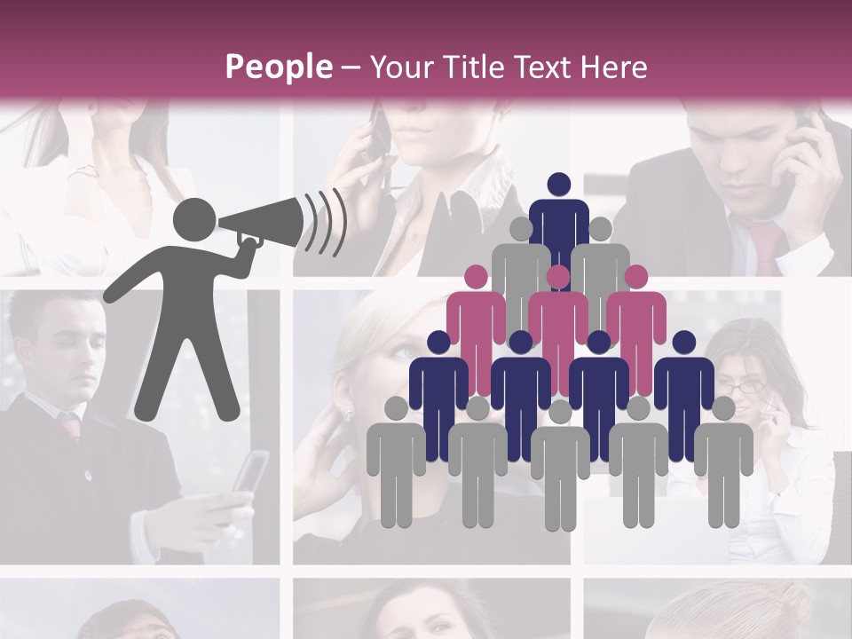 A Collage Of Business People Talking On Cell Phones PowerPoint Template