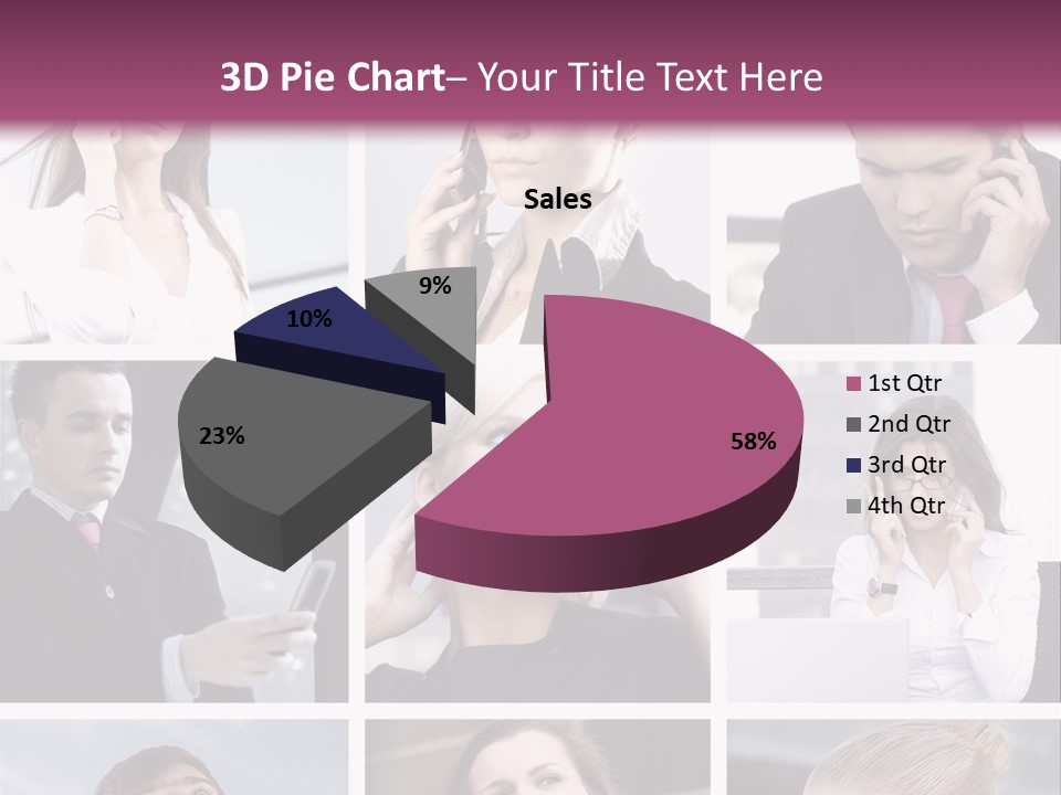 A Collage Of Business People Talking On Cell Phones PowerPoint Template