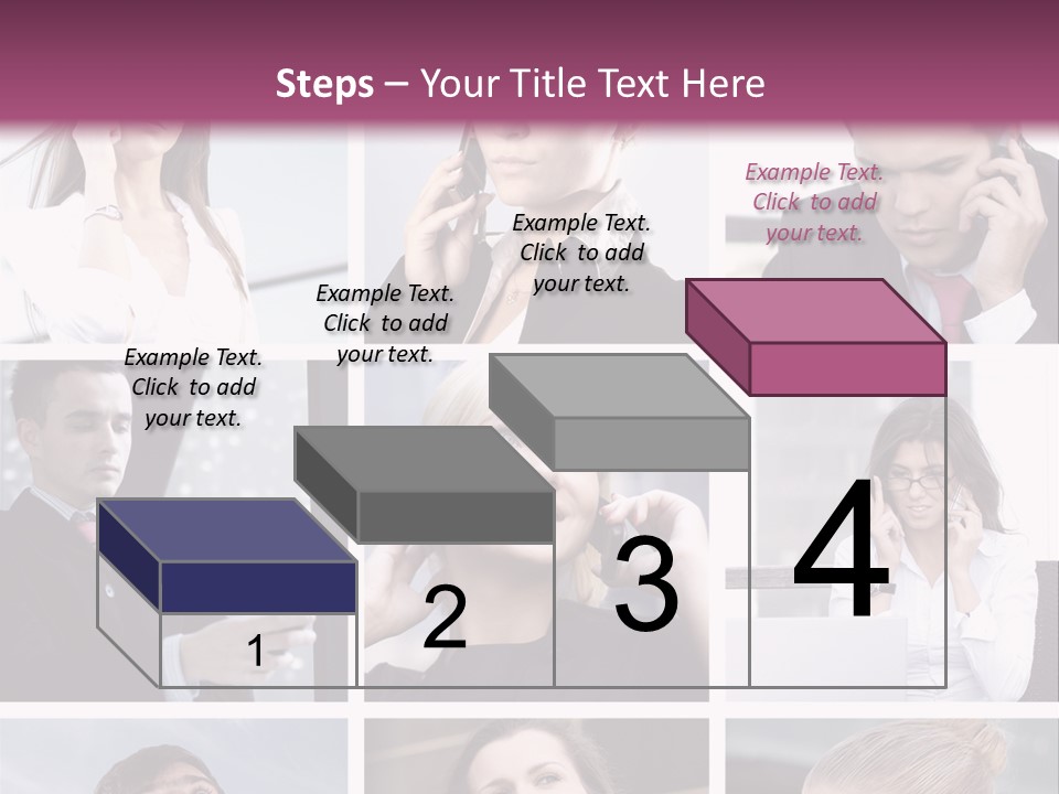 A Collage Of Business People Talking On Cell Phones PowerPoint Template