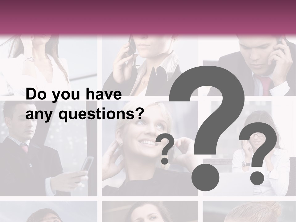 A Collage Of Business People Talking On Cell Phones PowerPoint Template